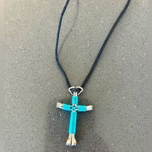 Teal Disciple’s Cross Necklace